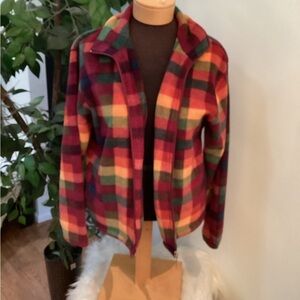 Lavon long sleeve full zip jacket Woman’s size XL fall color plaid